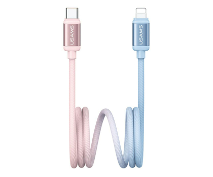 Kabel USAMS Kabel 30W USB-C/Lightning 1,2m niebiesko różowy